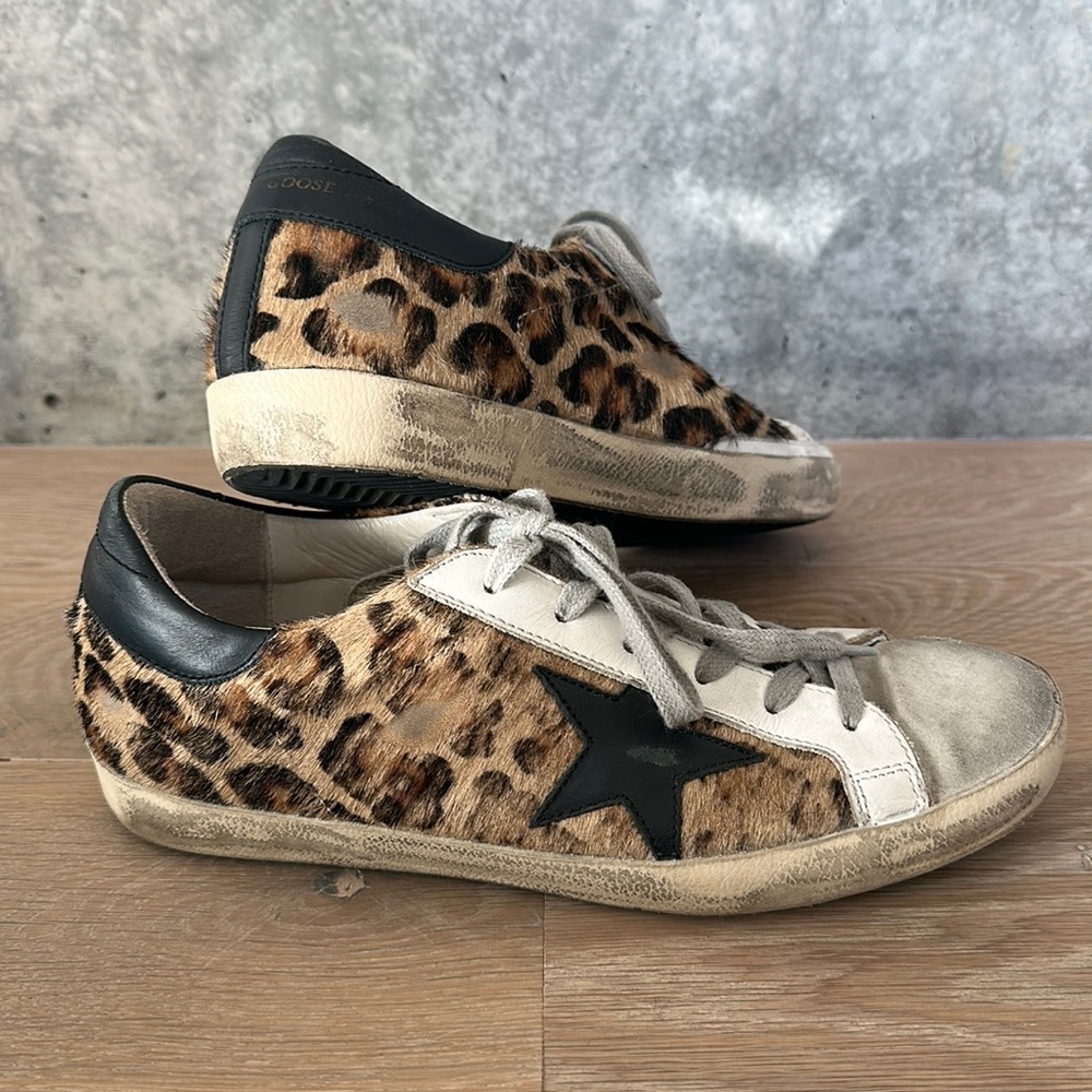 Golden Goose Women's Super-Star in leopard print leather